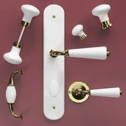 Lot 2 boutons de porte ovale blanc l.4.2cm x h.6.5cm-GoodHome Discount