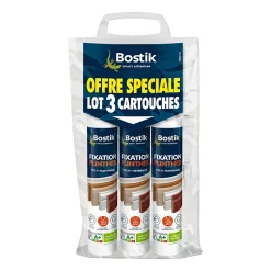 Lot 3 colle parquets Fixation Plinthes 310ml-Bostik Hot