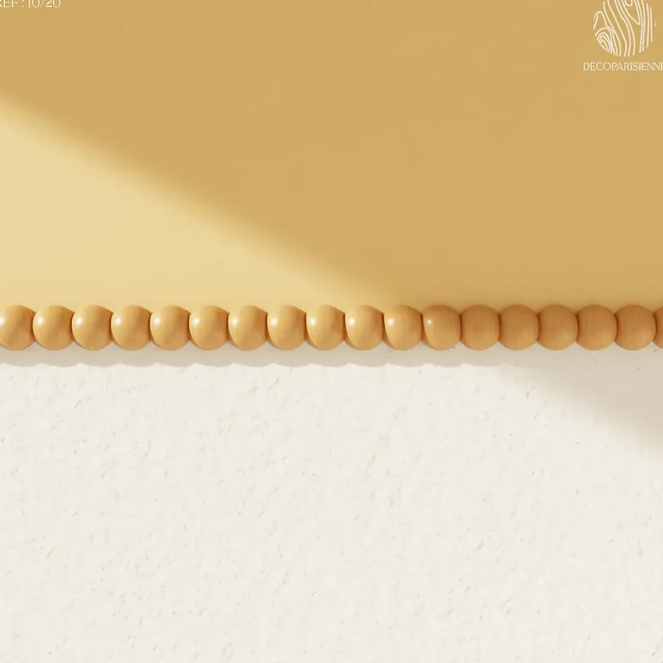 Lot 5 Moulures Décoratives Perle Brut- 100 x 2 cm - Bois de hêtre massif - Style Parisien - A peindre-Decoparisienne Best