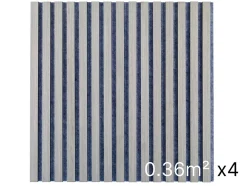 Quiet Wall Lot 4 Panneaux Muraux Acoustiques en Bois - 60x60cm - Frêne gris - A Lattes - Panneau Tasseau de Bois Naturel