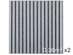 Lot 2 Panneaux Muraux Acoustiques en Bois - 60x60cm - Frêne gris - A Lattes - Panneau Tasseau de Bois Naturel-Quiet Wall Best