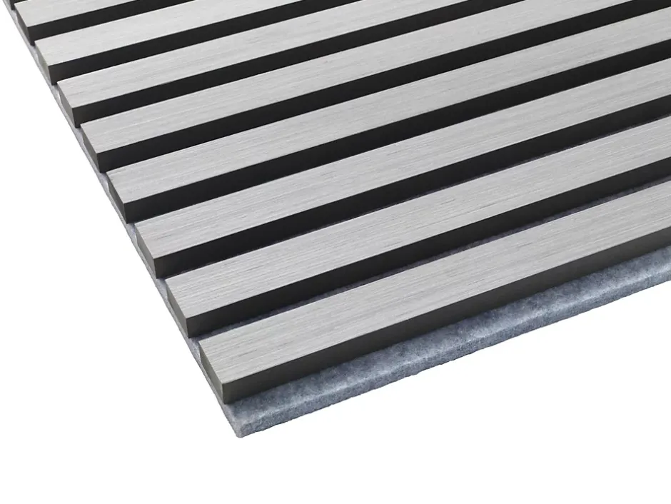 Lot 2 Panneaux Muraux Acoustiques en Bois - 60x60cm - Frêne gris - A Lattes - Panneau Tasseau de Bois Naturel-Quiet Wall Best