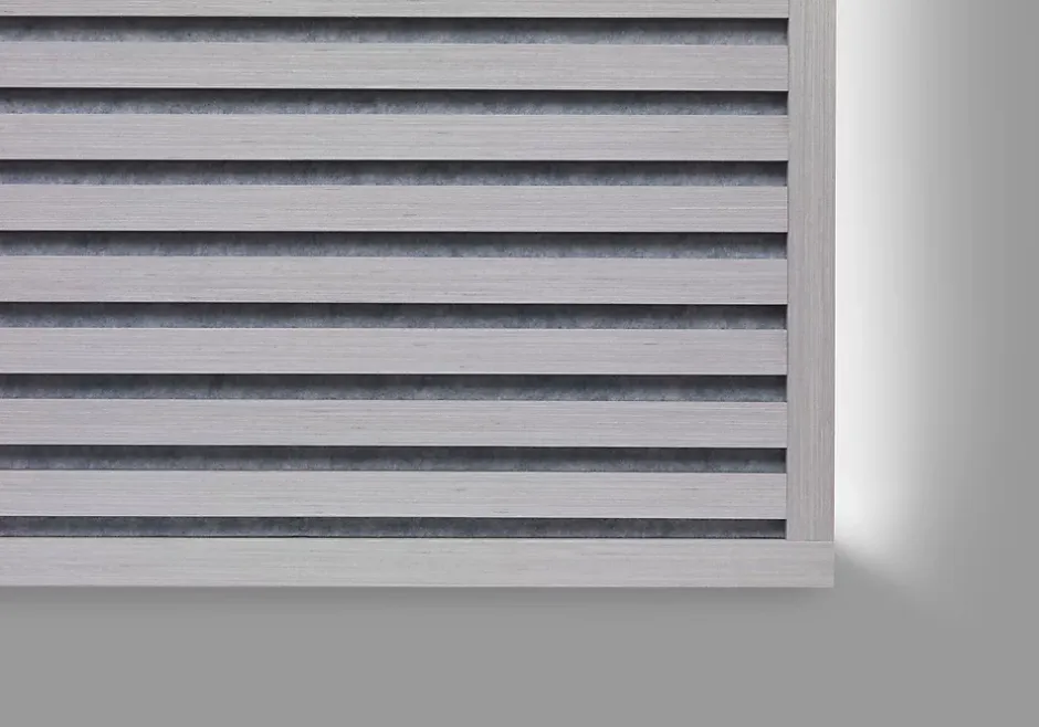 Lot 4 Panneaux Muraux Acoustiques en Bois - 240x60cm Frêne gris - A Lattes - Panneau Tasseau de Bois Naturel-Quiet Wall Outlet