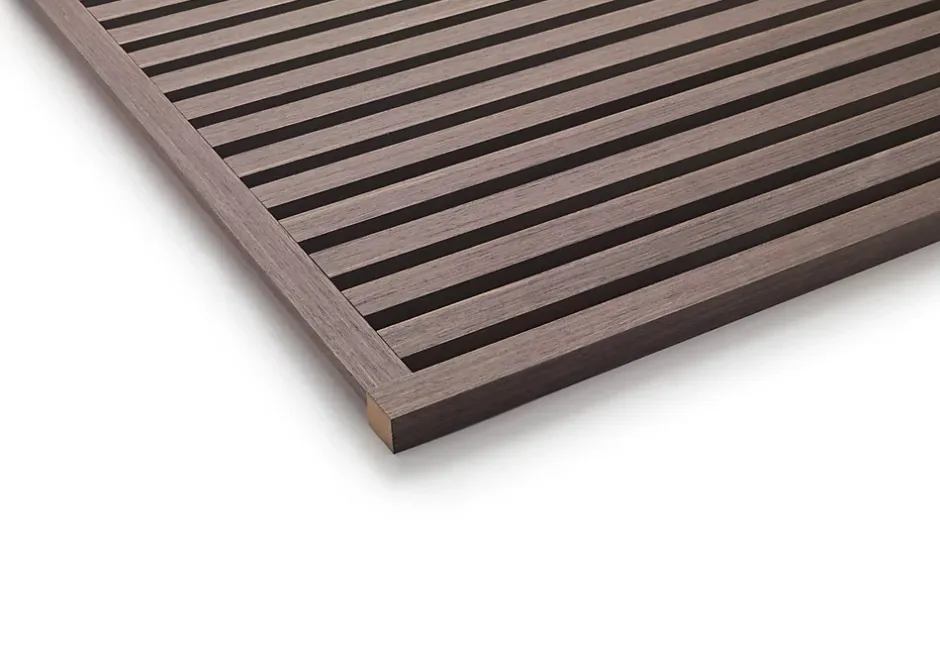 Quiet Wall Lot 4 Panneaux Muraux Acoustiquec en Bois - 240x60cm - Chêne Foncé - A Lattes - Panneau Tasseau de Bois Naturel