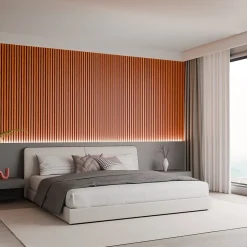 Mpdiscount Lot 5 pièces Panneau Acoustique - Bronze - Feutrine Noir - 240x60cm