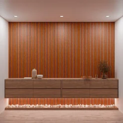 Mpdiscount Lot 5 pièces Panneau Acoustique - Bronze - Feutrine Noir - 240x60cm