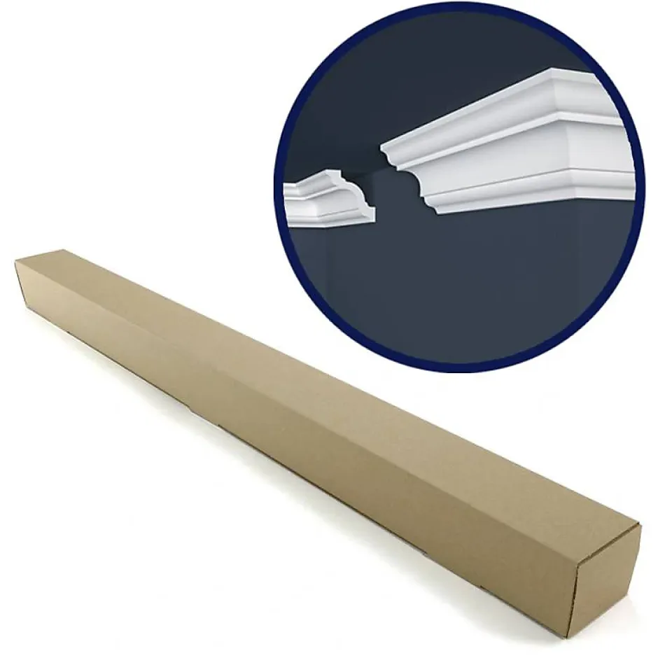 Lot de 10 (20 ml) Corniches de Plafond décoratives - Structuré - 200x8x8 cm-Decoon Outlet