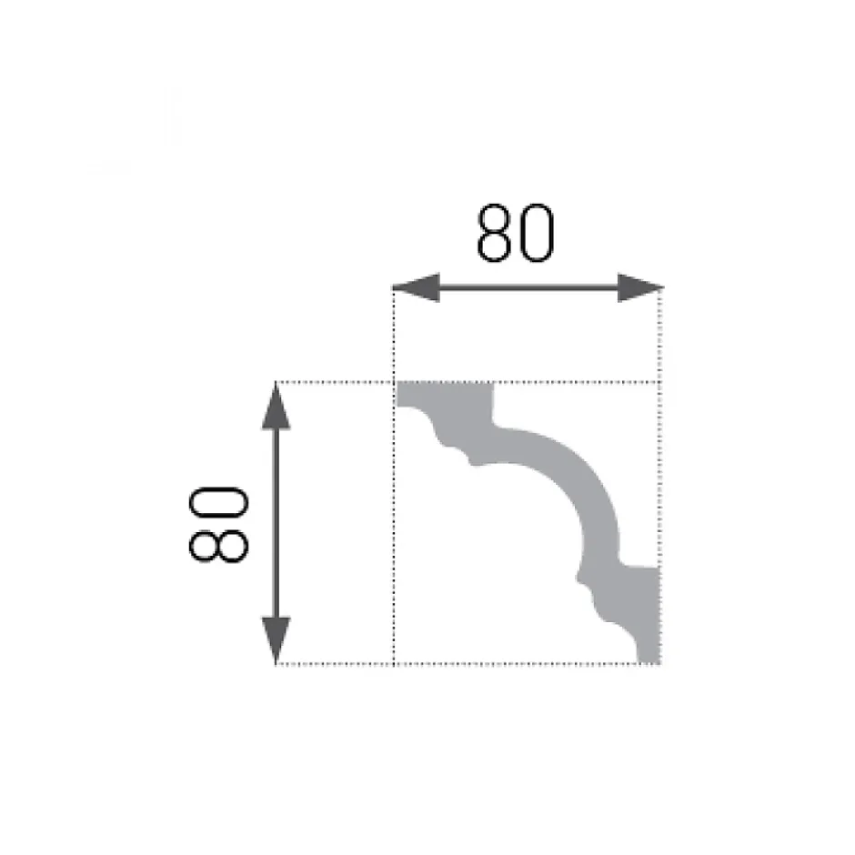 Lot de 10 (20 ml) Corniches de Plafond décoratives - Structuré - 200x8x8 cm-Decoon Outlet