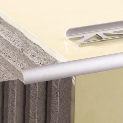 Saniverre Lot de 1 CEZ Quart de rond 8 mm carrelage profilé aluminium Argent