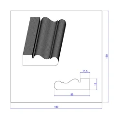 Lot de 10 Chambranles LXVI Prépeint Blanc MDF, L.2,44 m x l.5,8 cm x Ep.18 mm-Wood&Sens