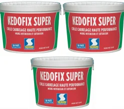 Lot de 3 colles pour Carrelage Haute Performance Kedofix , Prêt à l'emploi, Intérieur/extérieur, seau de 20 kg-Semin Discount