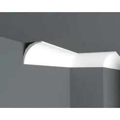 Wood&Sens Lot de 11 Corniches Modernes Polymère Moulure Plafond, L.240 cm x P.9 cm, Ep.90 mm