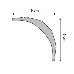 Wood&Sens Lot de 11 Corniches Modernes Polymère Moulure Plafond, L.240 cm x P.9 cm, Ep.90 mm
