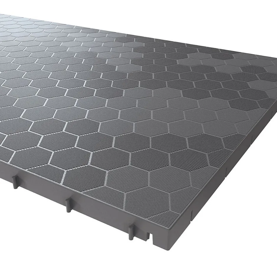 Lot de 10 Dalles de sol Clipsables Grises 116x76x3 cm Rectangulaire Polypropylène Revêtement de Sol 7.69m2-Intec Clearance