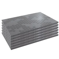 Intec Lot de 6 Dalles de sol Clipsables Grises 116x76x3 cm Rectangulaire Polypropylène Revêtement de Sol Modulable 4.61m2