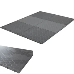 Intec Lot de 6 Dalles de sol Clipsables Grises 116x76x3 cm Rectangulaire Polypropylène Revêtement de Sol Modulable 4.61m2