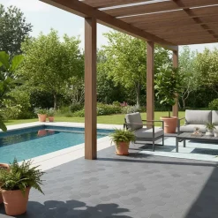 Intec Lot de 6 Dalles de sol Clipsables Grises 116x76x3 cm Rectangulaire Polypropylène Revêtement de Sol Modulable 4.61m2