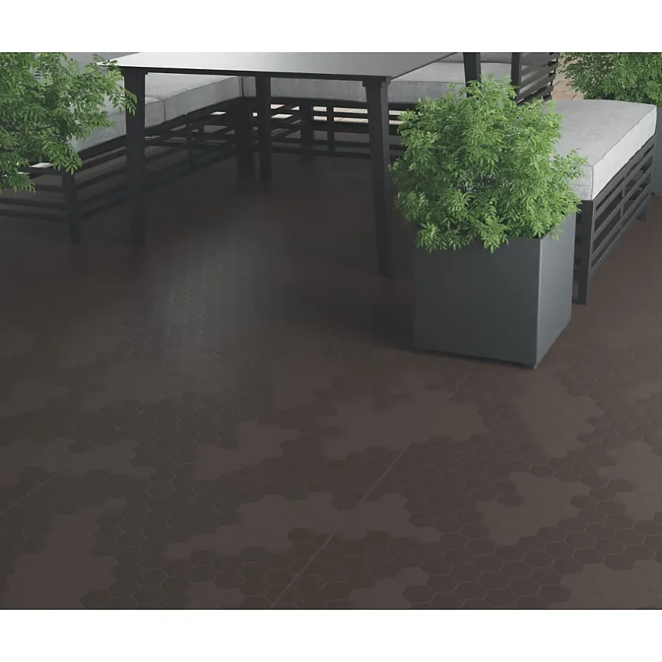 Lot de 10 Dalles de sol Clipsables Marron Taupe 116x76x3cm Polypropylène Revêtement de Sol Modulable 7.69m2-Intec Outlet
