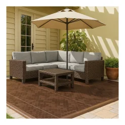 Intec Lot de 6 Dalles de sol Clipsables Marron Taupe 116x76x3cm Polypropylène Revêtement de Sol Modulable 4.61m2