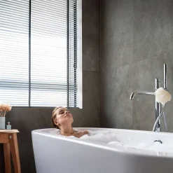 Lot de 4 Dalles Murales Douche SPC/PVC Décor effet Pierre Gris - 59,2x118,4cm - 2,8M²-Decoon Best