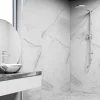 Lot de 4 Dalles Murales Douche SPC/PVC Décor Marbre Blanc brillant - 59,2x118,4cm - 2,8M²-Decoon New