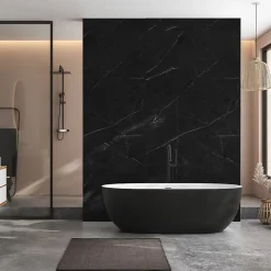 Lot de 8 Dalles Murales Douche SPC/PVC Décor Marbre Noir satiné - 38,9x77,8cm - 2,42M²-Decoon Clearance