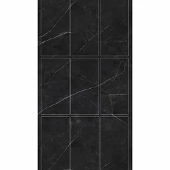 Lot de 8 Dalles Murales Douche SPC/PVC Décor Marbre Noir satiné - 38,9x77,8cm - 2,42M²-Decoon Clearance