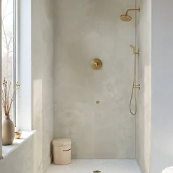 Decoon Lot de 8 Dalles Murales Douche SPC/PVC Décor effet Pierre Beige - 38,9x77,8cm - 2,42M²