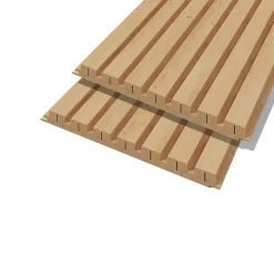Lot de 2 demi panneaux mural décoratif lamelles MDF chêne clair 1250 x 287 x 20 mm 0,72 M2-Forestea Sale