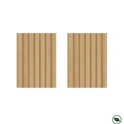 Lot de 2 demi panneaux mural décoratif lamelles MDF chêne clair 1250 x 287 x 20 mm 0,72 M2-Forestea Sale