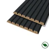 Forestea Lot de 2 demi panneaux mural décoratif lamelles MDF noir 1250 x 287 x 20 mm 0,72 M2