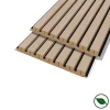 Forestea Lot de 2 demi panneaux mural décoratif lamelles MDF chêne clair fond noir 1250 x 287 x 20 mm 0,72 M2