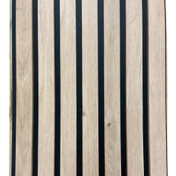 Forestea Lot de 2 demi panneaux mural décoratif lamelles MDF chêne clair fond noir 1250 x 287 x 20 mm 0,72 M2