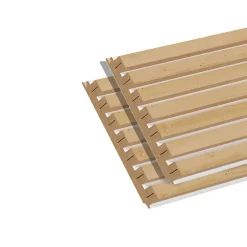 Lot de 2 demi panneaux tasseaux MDF chêne clair sur fond blanc 1250 x 287 x 20 mm-Forestea