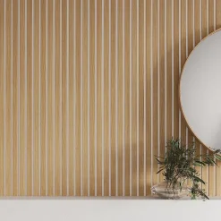 Lot de 2 demi panneaux tasseaux MDF chêne clair sur fond blanc 1250 x 287 x 20 mm-Forestea