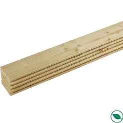 Forestea Lot de 5 lames à volet sapin rabotés 2400 x 90 x 20 mm