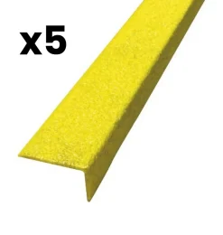 Lot de 5 Nez de marche POLYGRAIN XL 30x70x950 mm Jaune-Meiser Discount