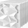 Lot de 50/100 Panneau Mural Decoratif en Diamant, Panneaux Muraux 3D en PVC, Imperméable & Résistant à Chaleur-Giantex New
