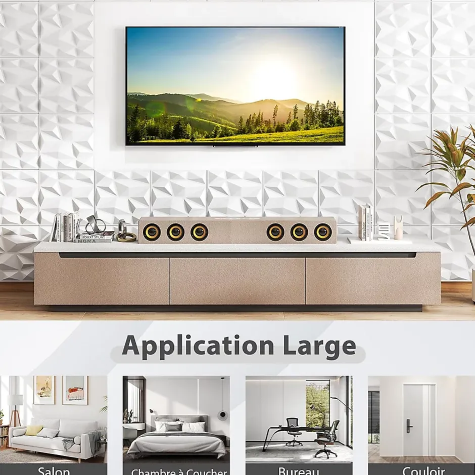 Lot de 50/100 Panneau Mural Decoratif en Diamant, Panneaux Muraux 3D en PVC, Imperméable & Résistant à Chaleur-Giantex New