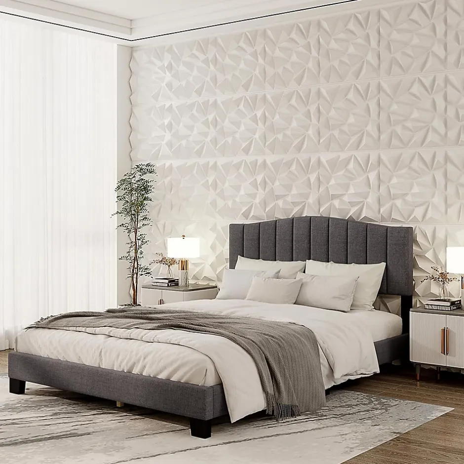 Giantex Lot de 40 Panneau Mural Decoratif 3D en PVC 50 x 50 CM, Imperméable,Ininflammable, pour Salon, Chambre, Bureau