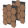 Ml-Design Lot de 2 panneaux acoustiques hexagonaux 66x81 cm 1m² isolation phonique teck