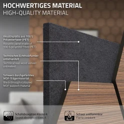 Ml-Design Lot de 2 panneaux acoustiques hexagonaux 66x81 cm 1m² isolation phonique teck