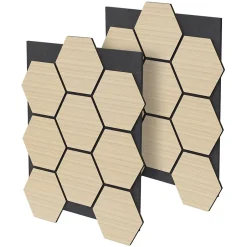 Ml-Design Lot de 2 panneaux acoustiques hexagonaux 66x81 cm 1m² isolation phonique chêne