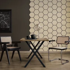 Ml-Design Lot de 2 panneaux acoustiques hexagonaux 66x81 cm 1m² isolation phonique chêne