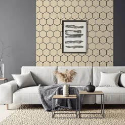 Ml-Design Lot de 2 panneaux acoustiques hexagonaux 66x81 cm 1m² isolation phonique chêne