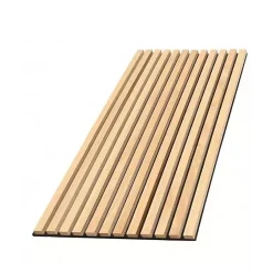 Silamp Lot de 2 Panneaux Acoustiques Muraux Bois 240x60x2,2cm - Chêne Blanc avec Fond Noir -