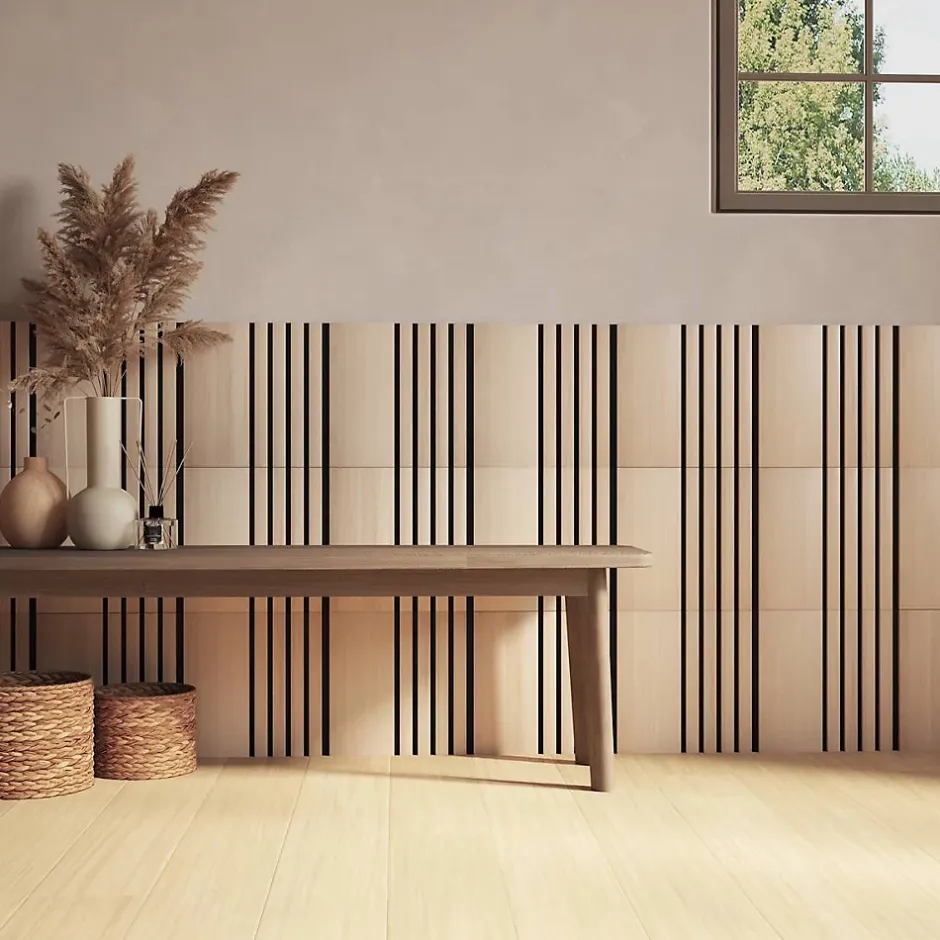 Lot de 3 panneaux décoratifs Colva beige fond noir 30x30cm - Atmosphera-Atmosphera Créateur D'Intérieur Clearance