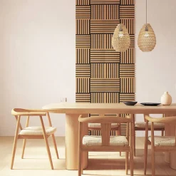 Lot de 3 panneaux décoratifs Colva effet noyer fond noir 30x30cm - Atmosphera-Atmosphera Créateur D'Intérieur Hot