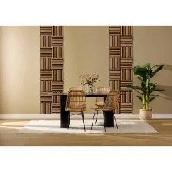 Lot de 3 panneaux décoratifs Colva effet noyer fond noir 30x30cm - Atmosphera-Atmosphera Créateur D'Intérieur Hot