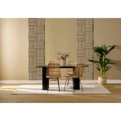 Lot de 3 panneaux décoratifs Colva beige fond noir 30x30cm - Atmosphera-Atmosphera Créateur D'Intérieur New